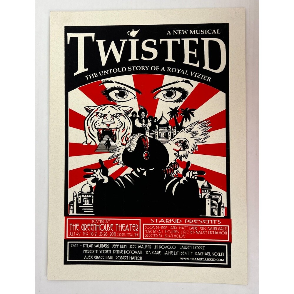 2013 Original Starkid Twisted Musical 13 x 17 Poster Kickstarter Backer Reward